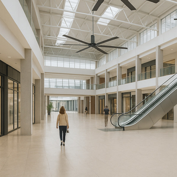ventilation HVLS centre commercial et grands espaces