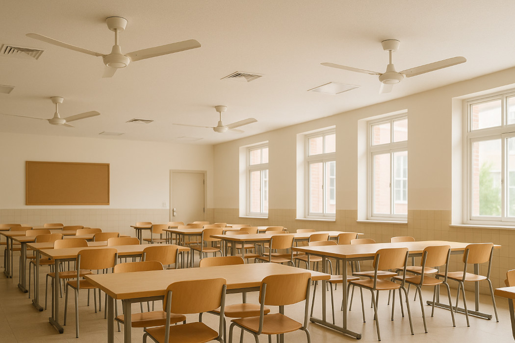 Rafraîchir les écoles : des solutions concrètes et éprouvées avec les ventilateurs de plafond
