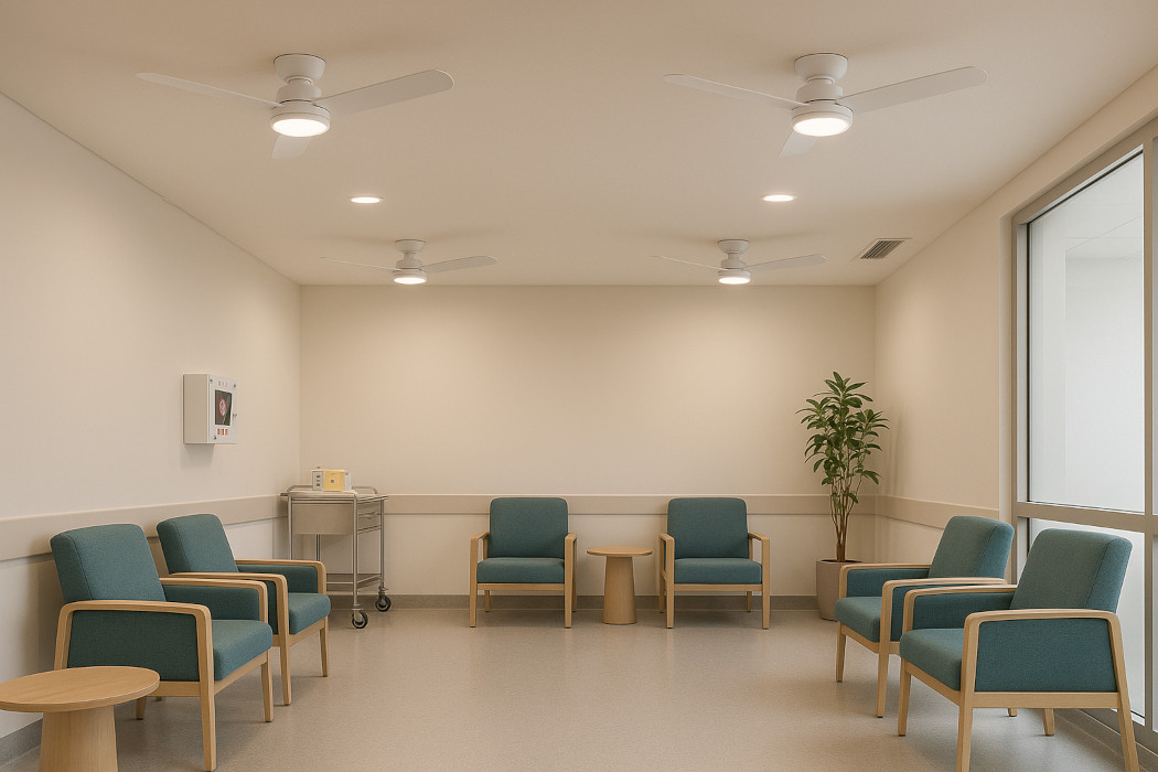 brasseur-d-air-secteur-tertiaire-salle-d-attente-hopital-01 Ventilateur et Brassage de l'air dans le secteur tertiaire