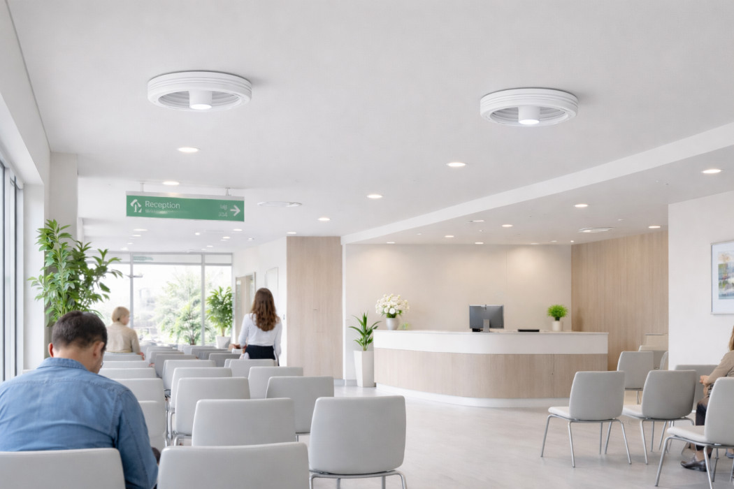Brasseurs d'air et ventilateur de plafond pour le milieu hospitalier